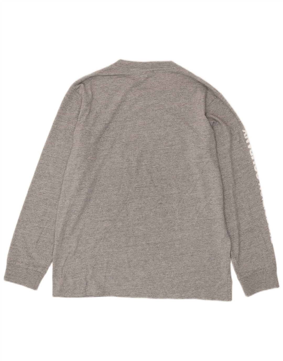 SUPERDRY Top grafic pentru bărbați cu mânecă lungă, gri mediu, bumbac cu pete