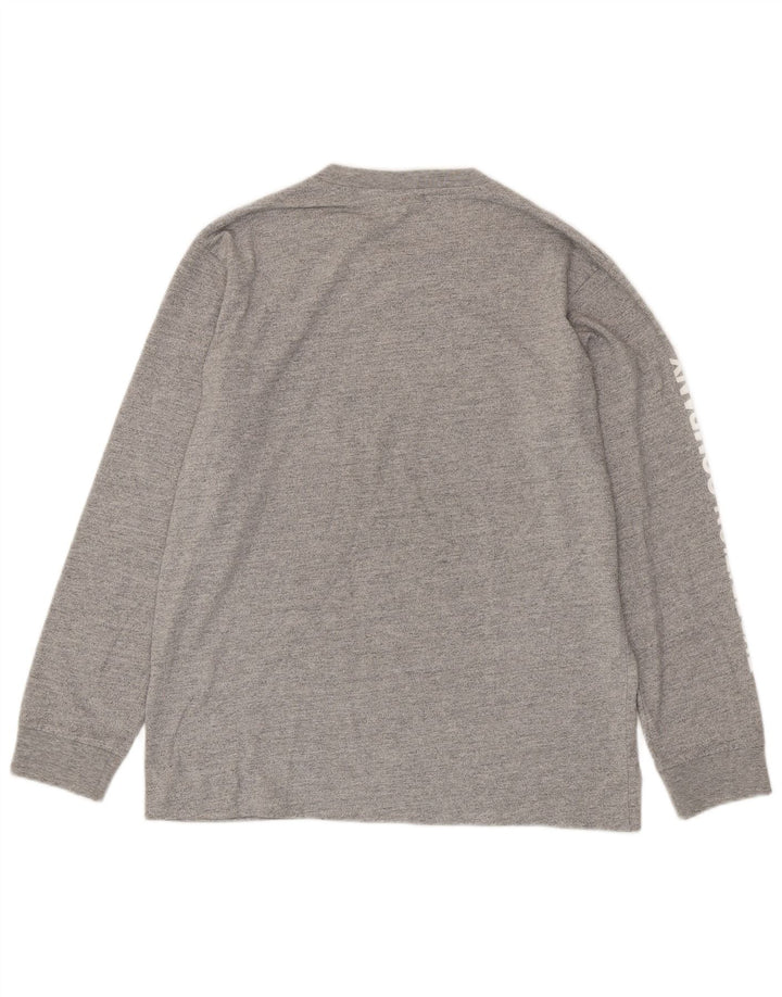 SUPERDRY Top grafic pentru bărbați cu mânecă lungă, gri mediu, bumbac cu pete