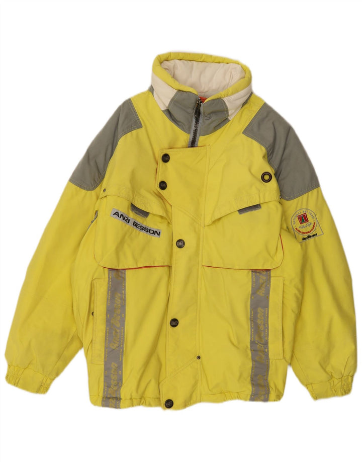 Jachetă de schi cu glugă Anzi Besson pentru bărbați UK 38 Medium Yellow Colorblock