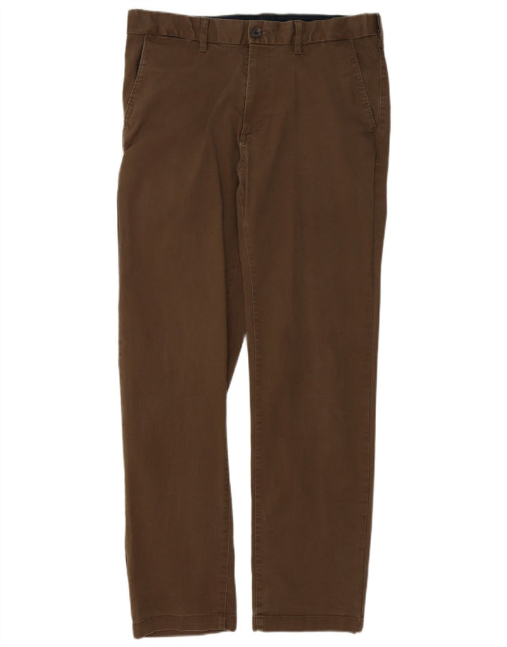 Pantaloni chino pentru bărbați Marks & Spencer, cu ajustare normală, L36 L33, bumbac maro