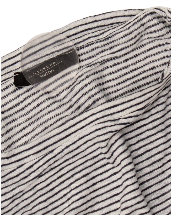Tricou de weekend pentru femei Max Mara Top UK 14 Medium White Striped Nautical