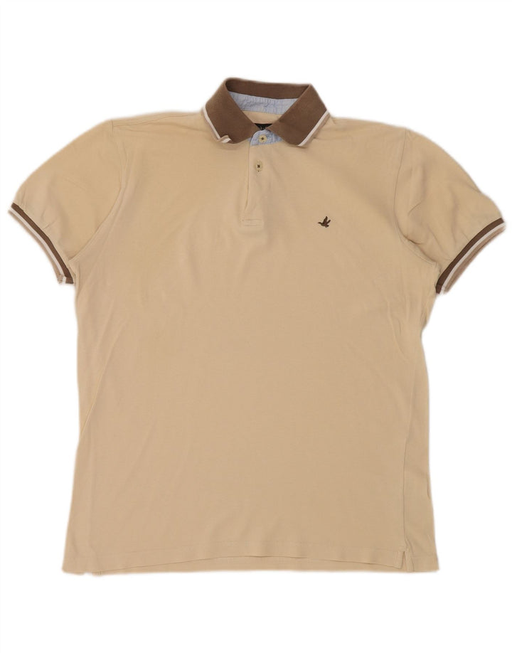 Cămașă polo pentru bărbați Brooksfield Slim Fit IT 48 Bej mediu
