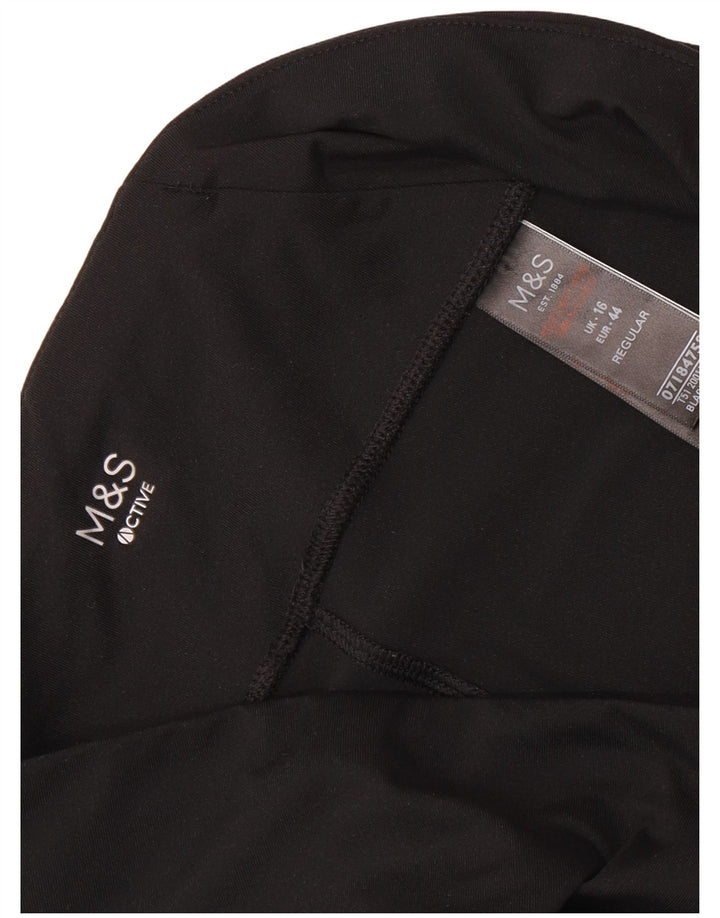 MARKS & SPENCER Pantaloni scurți sport, cu ajustare normală, pentru femei UK 16 Large Black