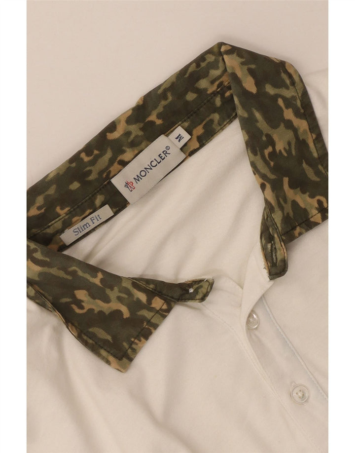 Cămașă polo Moncler pentru bărbați, slim, camuflaj alb mediu