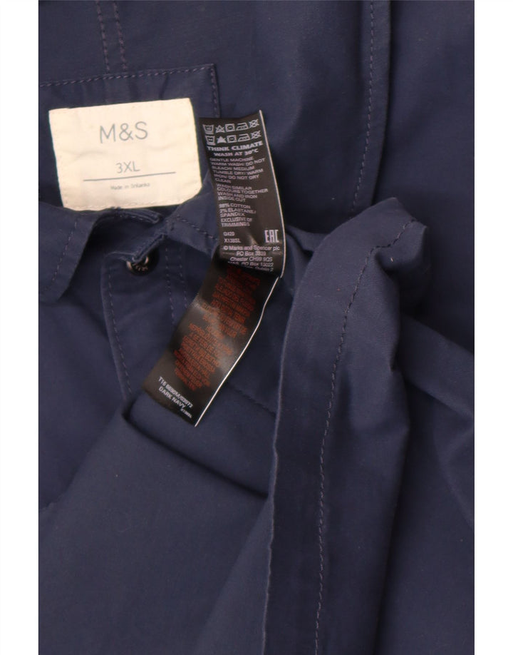 Cămașă pentru bărbați Marks & Spencer, 3XL, bumbac bleumarin