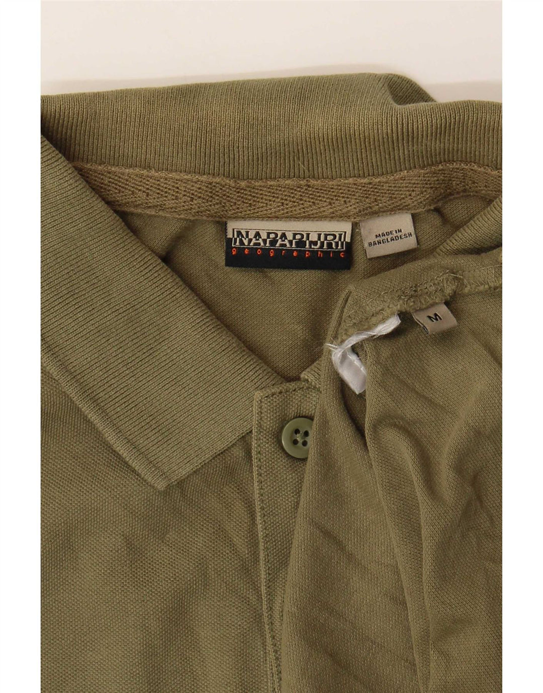 Tricou polo Napapijri Geographic pentru bărbați, kaki mediu