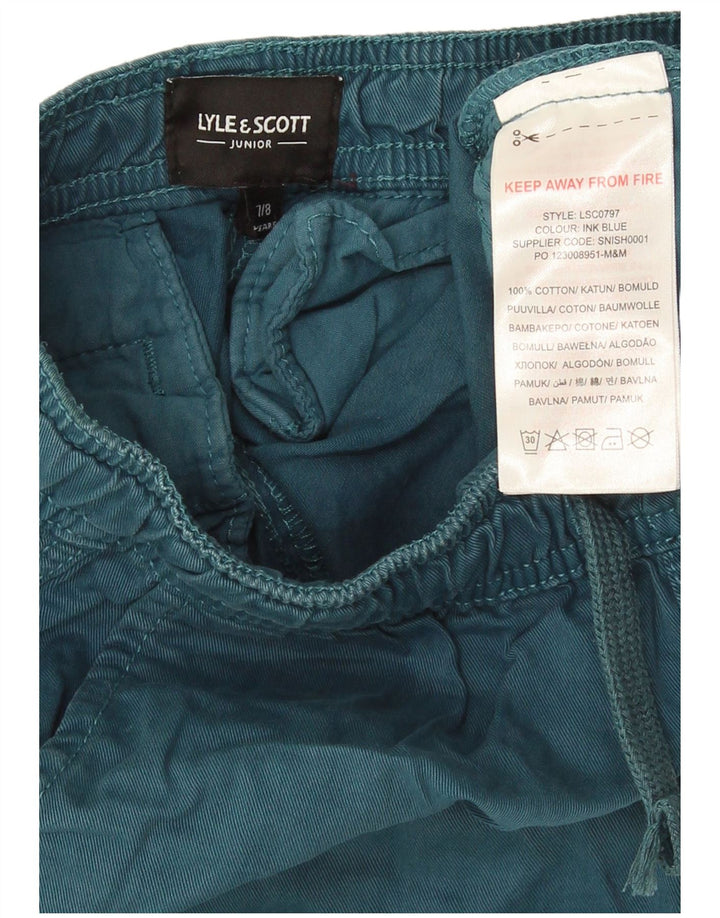 Pantaloni scurți sport Lyle & Scott pentru băieți 7-8 ani, bumbac albastru