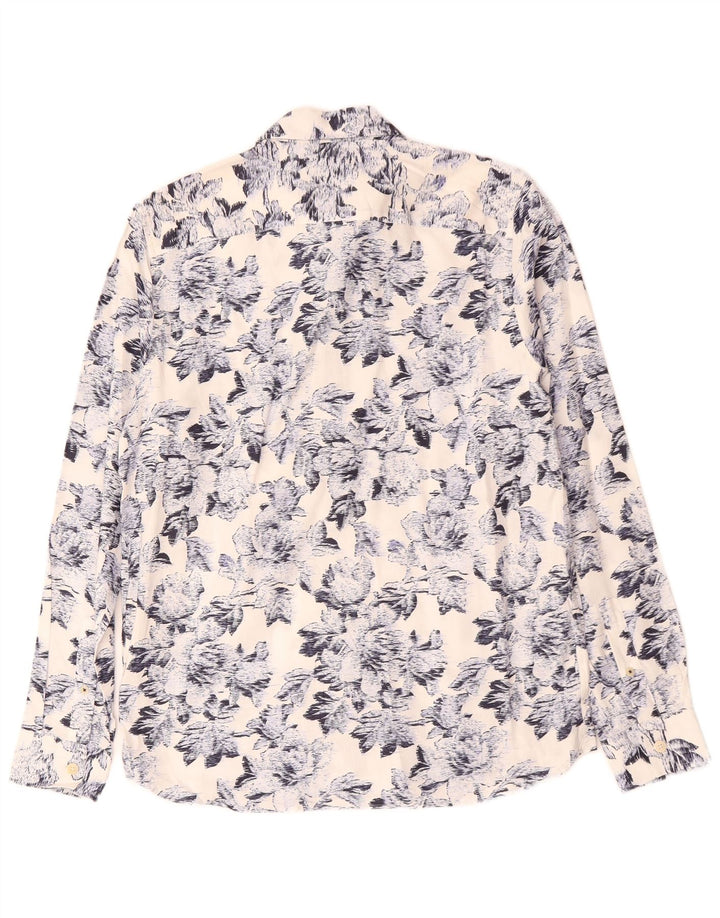 Cămașă pentru bărbați TED BAKER Mărimea 2 Bumbac Floral Alb Mic