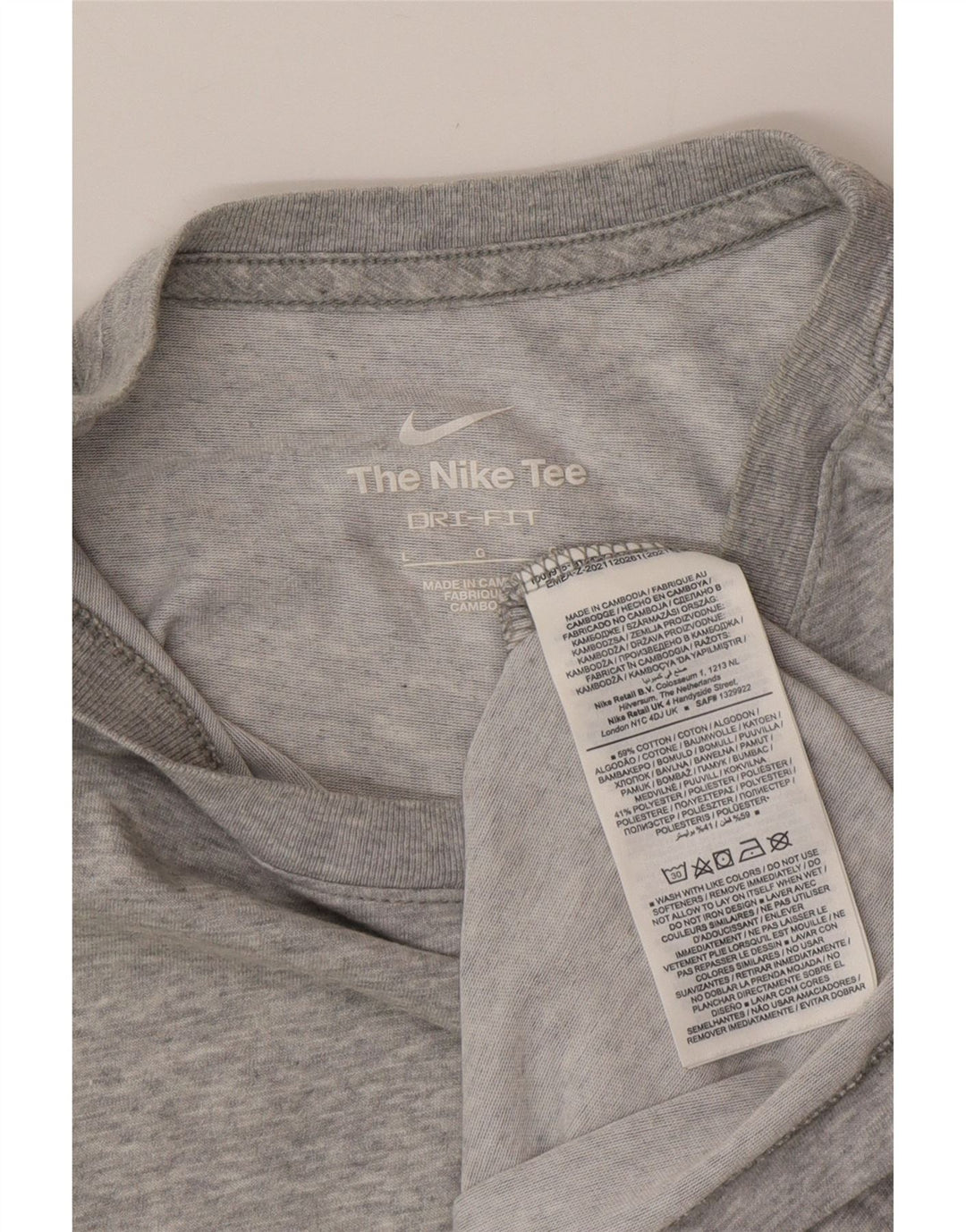 Tricou NIKE Dri Fit pentru bărbați Top mare din bumbac gri