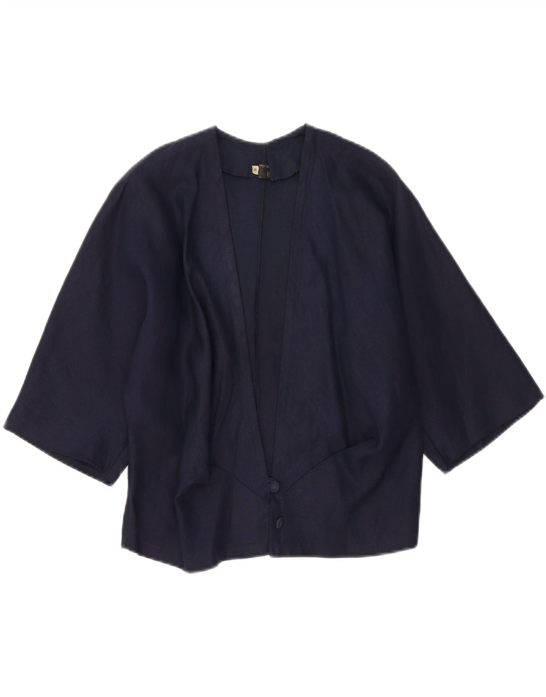 VINTAGE Womens Short Sleeve 2 Button Blazer Jacket IT 44 Medium Navy Blue Vintage Vintage and Second-Hand Vintage from Messina Hembry 