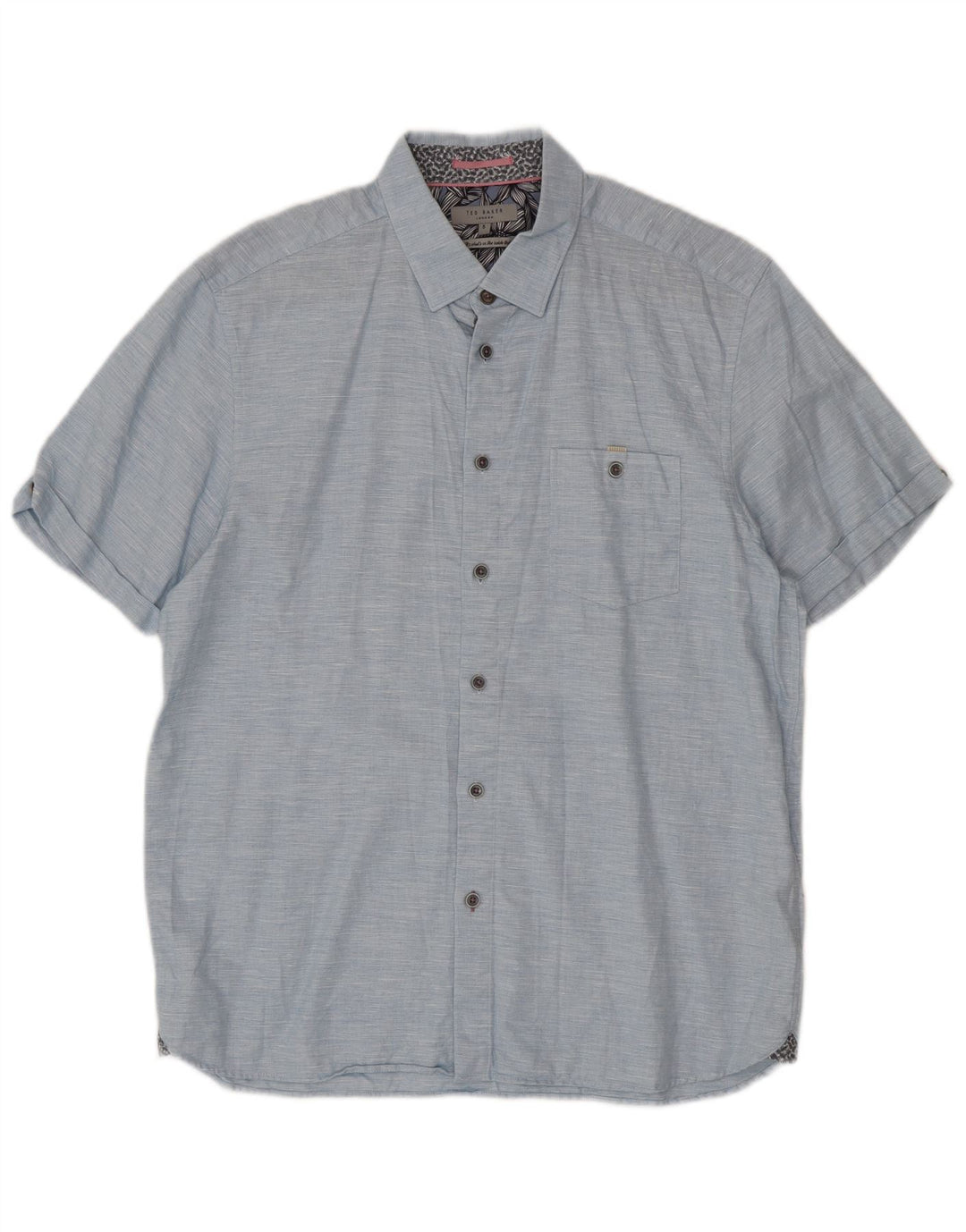 Cămașă cu mânecă scurtă pentru bărbați Ted Baker Mărimea 5 XL Bumbac cu mâneci albastre