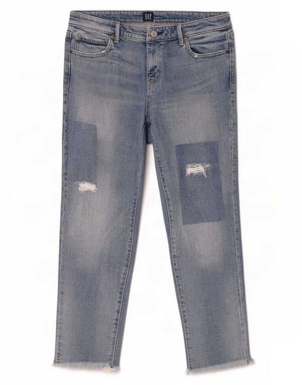Blugi slim pentru femei Gap Distressed W28 L26 Bumbac albastru