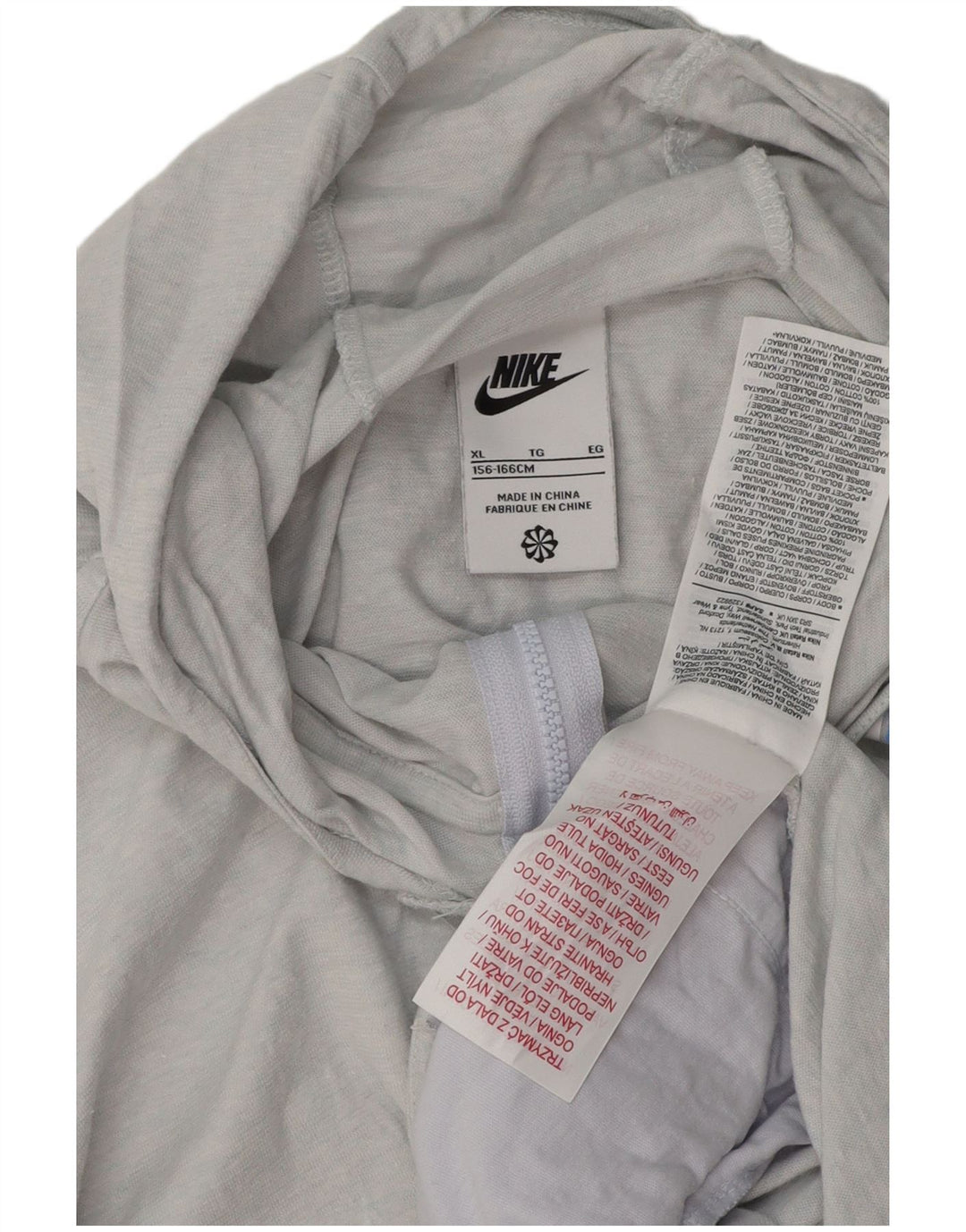 Pulover NIKE pentru fete cu fermoar 13-14 ani XL bumbac gri