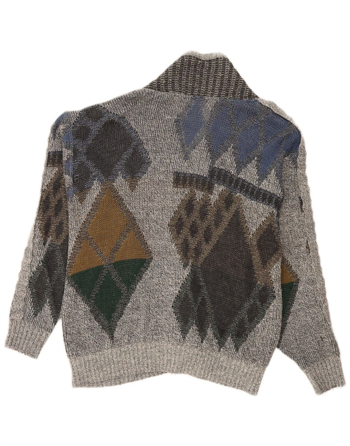 Pulover Cardigan Vintage pentru bărbați IT 50 Medium Gri Argyle/Diamond