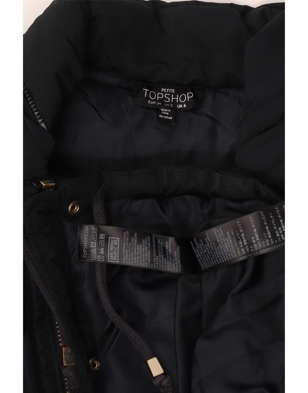 Topshop Jachetă căptușită pentru femei UK 6 XS Bleumarin Poliester