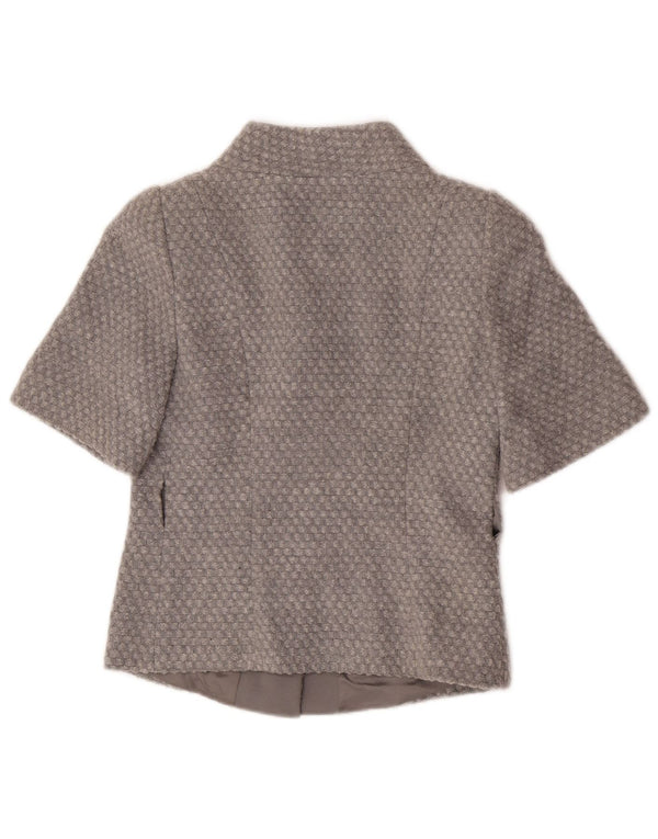 Jachetă Bolero Benetton pentru femei cu mânecă scurtă IT 38 XS, gri acrilic cu pături