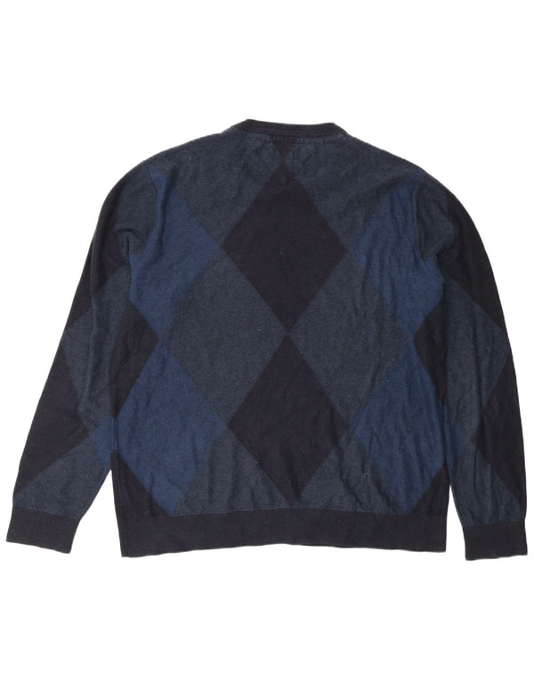Pulover pentru bărbați Tommy Hilfiger, cu gât crew, 2XL, albastru bleumarin Argyle/Diamond