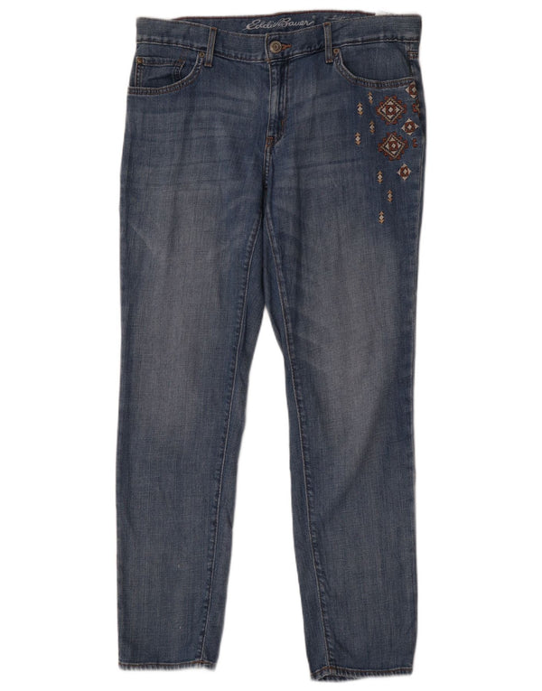 Eddie Bauer Womens Boyfriend Fit Slim Jeans US 10 Large W32 L30 Blue