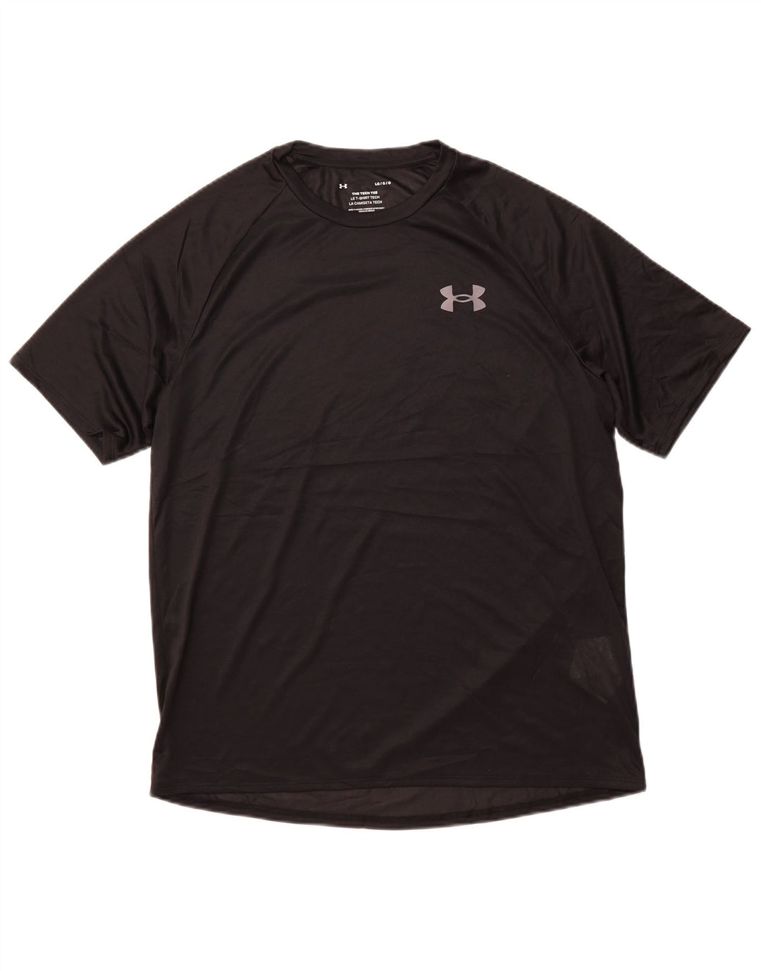 UNDER ARMOUR Mens Grant Fit T-Shirt Top Large Black Polyester