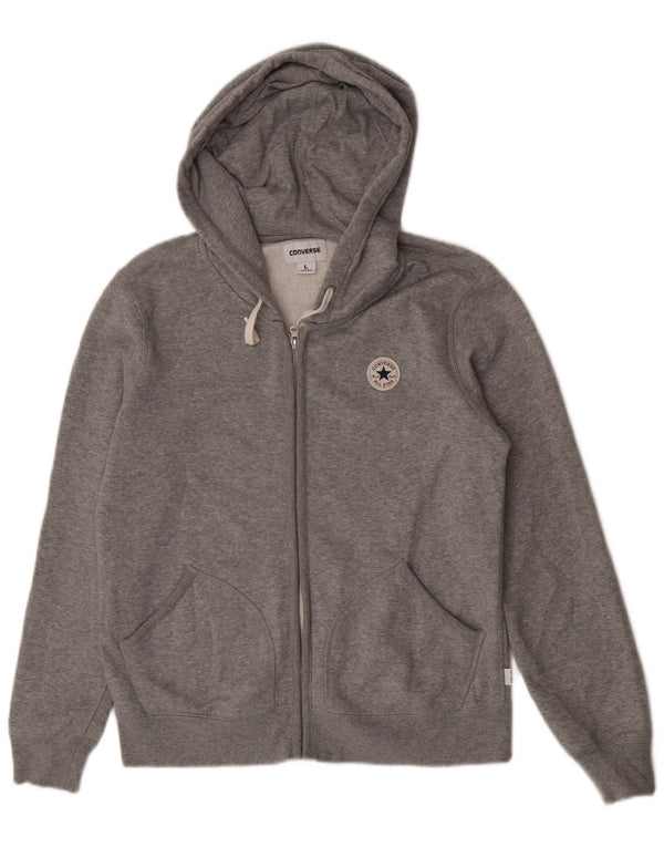 Pulover Converse pentru femei, cu fermoar, UK 16, bumbac, gri mare