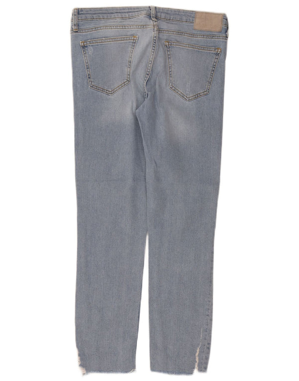 Blugi slim pentru femei Distressed Zara EU 38 Small W28 L26 Albastru