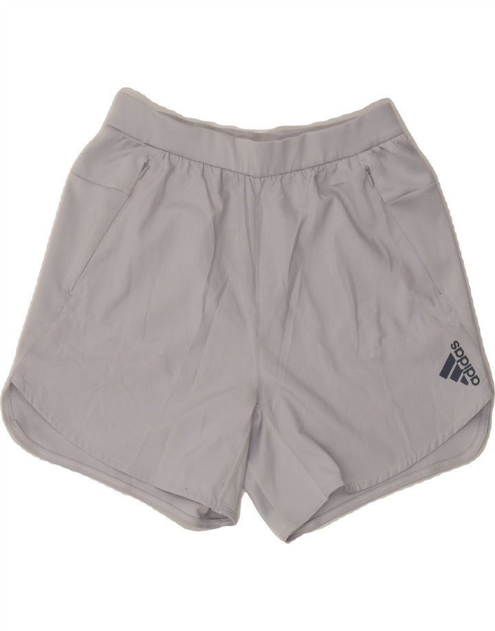 ADIDAS Womens Sport Shorts UK 10 Small  Grey Polyester Vintage Adidas and Second-Hand Adidas from Messina Hembry 