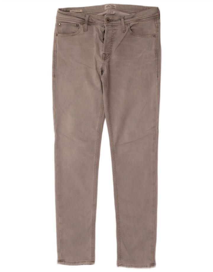 Blugi Jack & Jones GLENN Slim pentru bărbați W33 L32 bumbac gri