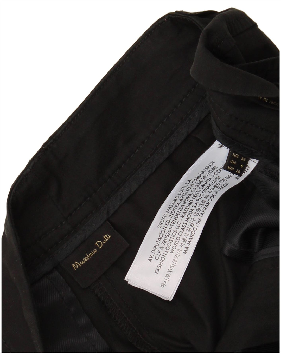 MASSIMO DUTTI Pantaloni chino largi pentru femei EU 38 Small W28 L26 Negru