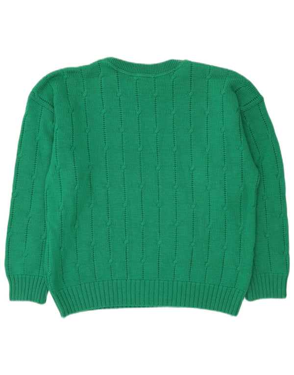 Pulover pentru damă Navigare cu gât de barcă UK 16 Lână verde mare