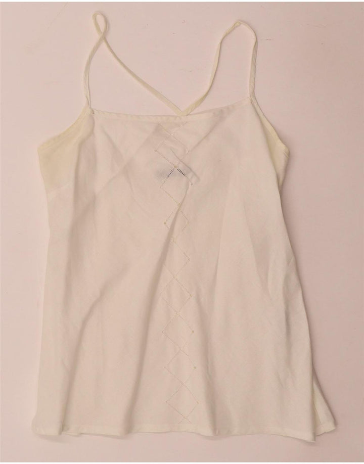Sara Glenzer Cami Top pentru femei IT 46 Large White Linen