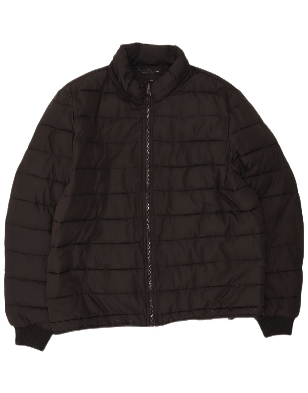 ZARA Mens Padded Jacket UK 42 XL Black Polyester