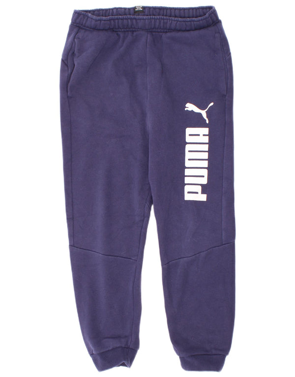 Puma Băieți Pantaloni De Trening Grafic Joggeri 7-8 Ani Bumbac Bleumarin