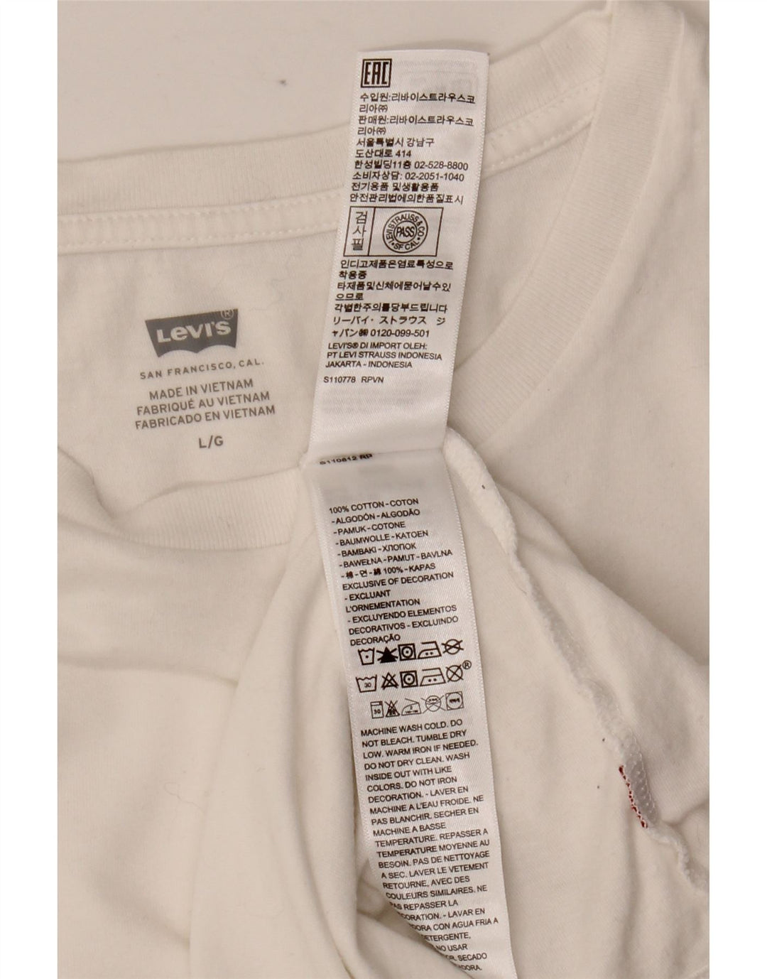 Tricou pentru femei LEVI'S Top UK 14, mare, alb, bumbac