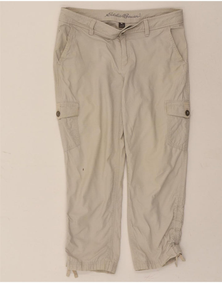 EDDIE BAUER Womens Crop Cargo Trousers US 6 Medium W30 L24 Grey Check Vintage Eddie Bauer and Second-Hand Eddie Bauer from Messina Hembry 