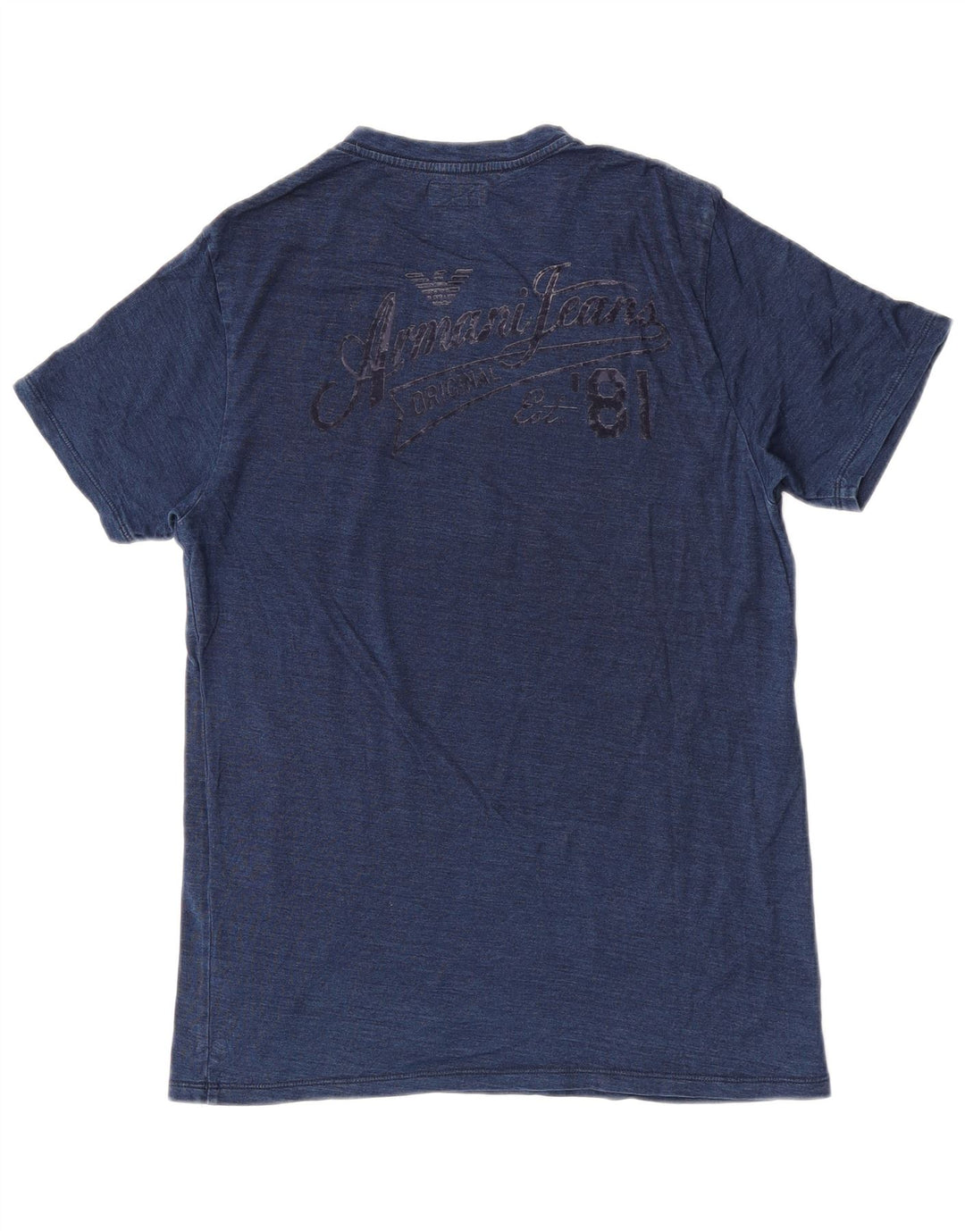 Tricou cu grafică Armani pentru bărbați Top mic albastru bumbac cu pete