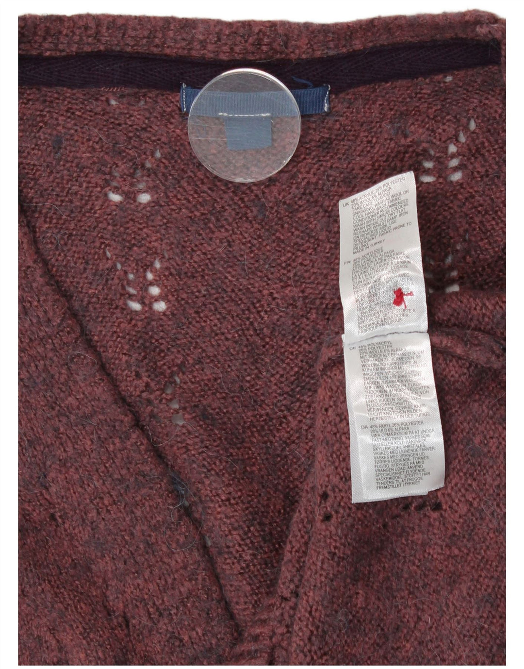 White Stuff Pulover cardigan pentru femei, cu tăiere largă, UK 14, maro mediu acrilic