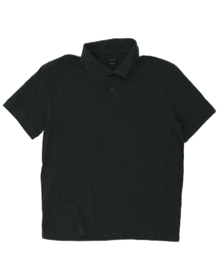 Cămașă polo Massimo Dutti pentru bărbați, bumbac verde mare
