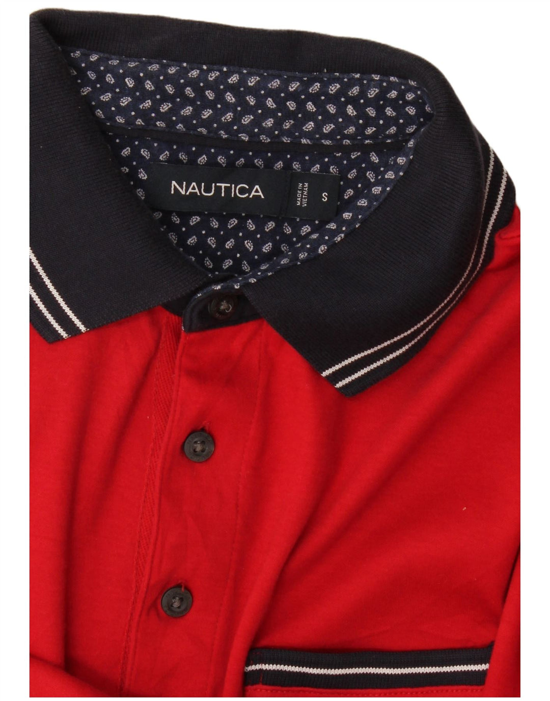 Tricou polo pentru bărbați Nautica, roșu mic, bloc de culoare