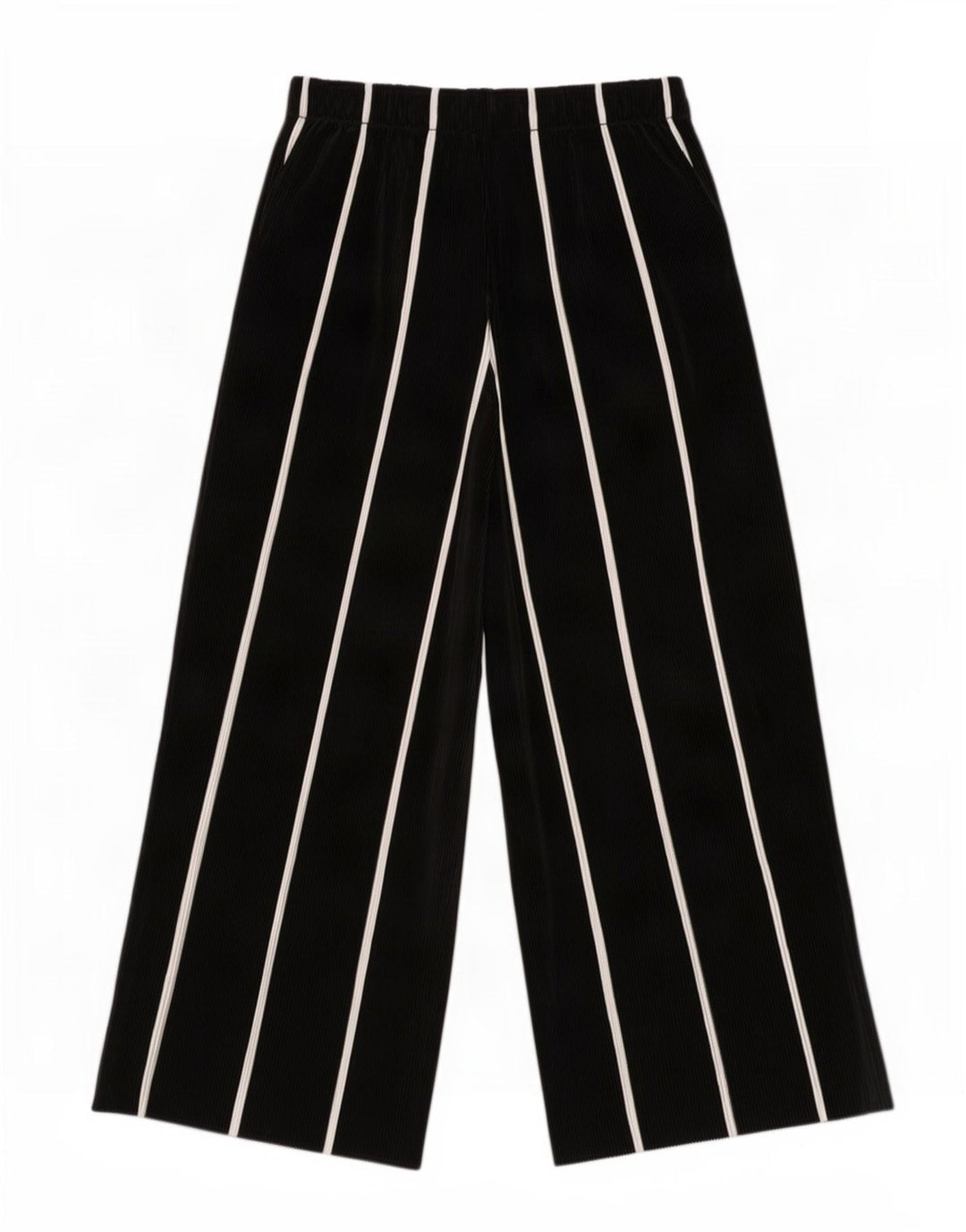 Pantaloni Capri Cullotes pentru Damă Zara Mici L26 L22 Negru cu dungi