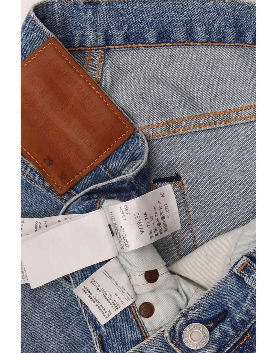 Blugi drepti pentru bărbați Levi's 501 W29 L32 Bumbac albastru