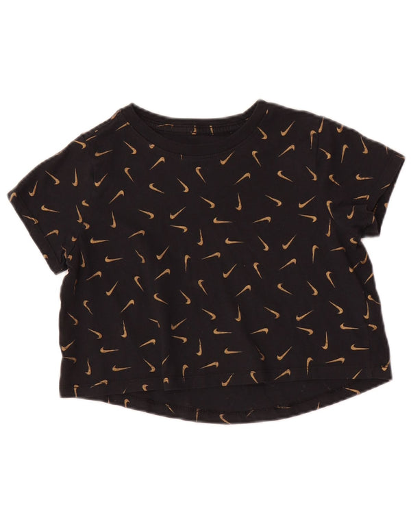 Tricou cu grafic Nike pentru fete Top 10-11 ani, mediu, bumbac cu pete negre