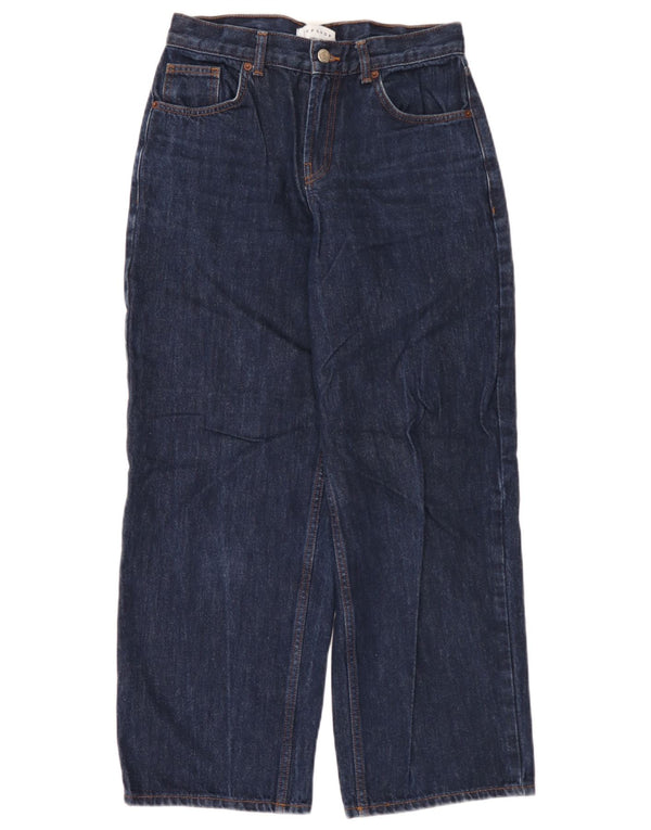 Blugi pentru femei Topshop cu picioare largi L26 L30 bumbac bleumarin