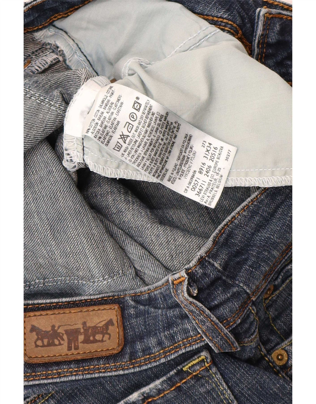Blugi Levi's 571 Slim pentru bărbați W31 L34 Bumbac albastru