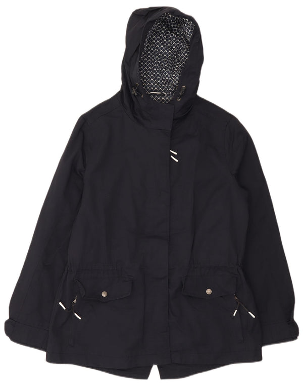 Crew Clothing Pelernă de ploaie supradimensionată cu glugă pentru femei UK 10 mic Bumbac bleumarin