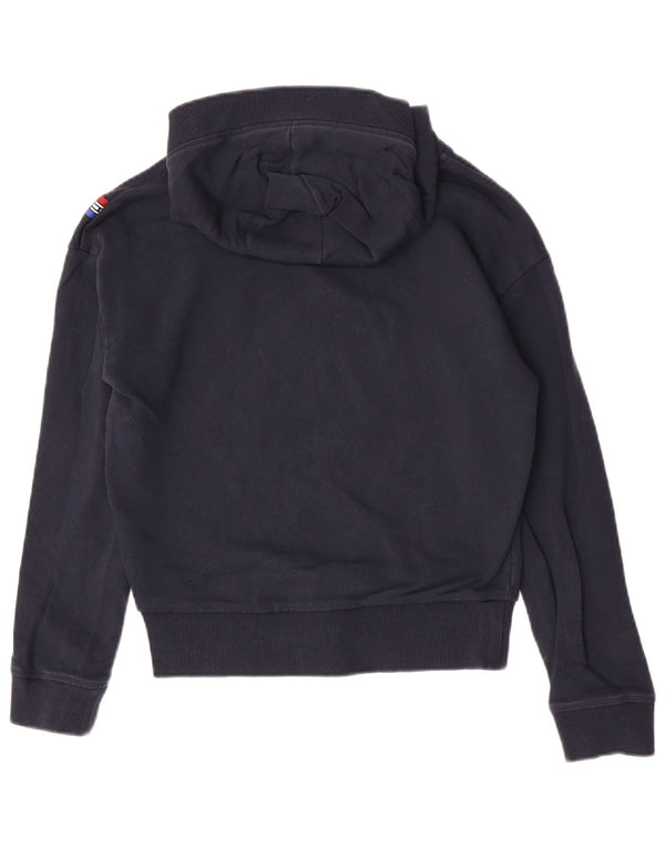Pulover cu capota cu grafic Tommy Hilfiger pentru femei UK 10 mic Bumbac bleumarin