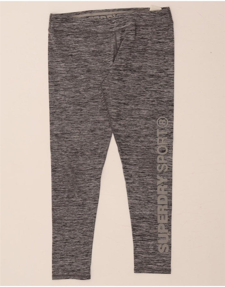 Leggings cu grafică pentru femei SUPERDRY UK 14, mare, gri, poliester cu pete
