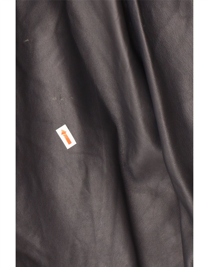 Palton supradimensionat din piele vintage pentru femei IT 44 Medium Black Leather Classic