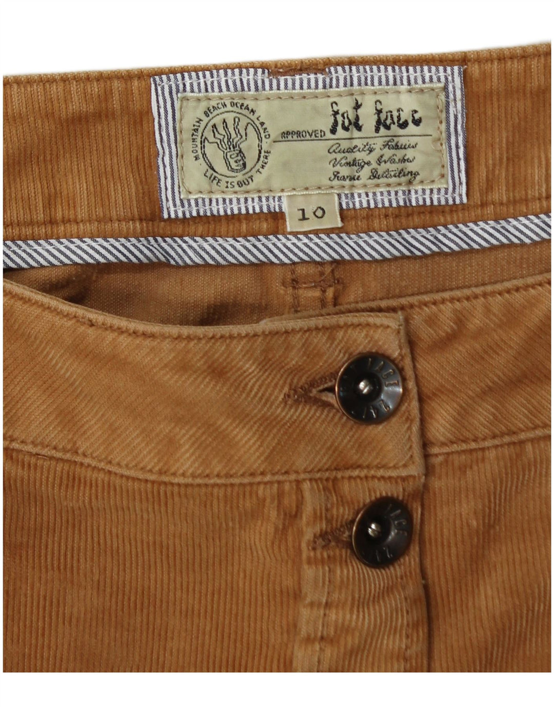 FAT FACE Fustă din velur pentru femei UK 10 Small W30 Beige Bumbac