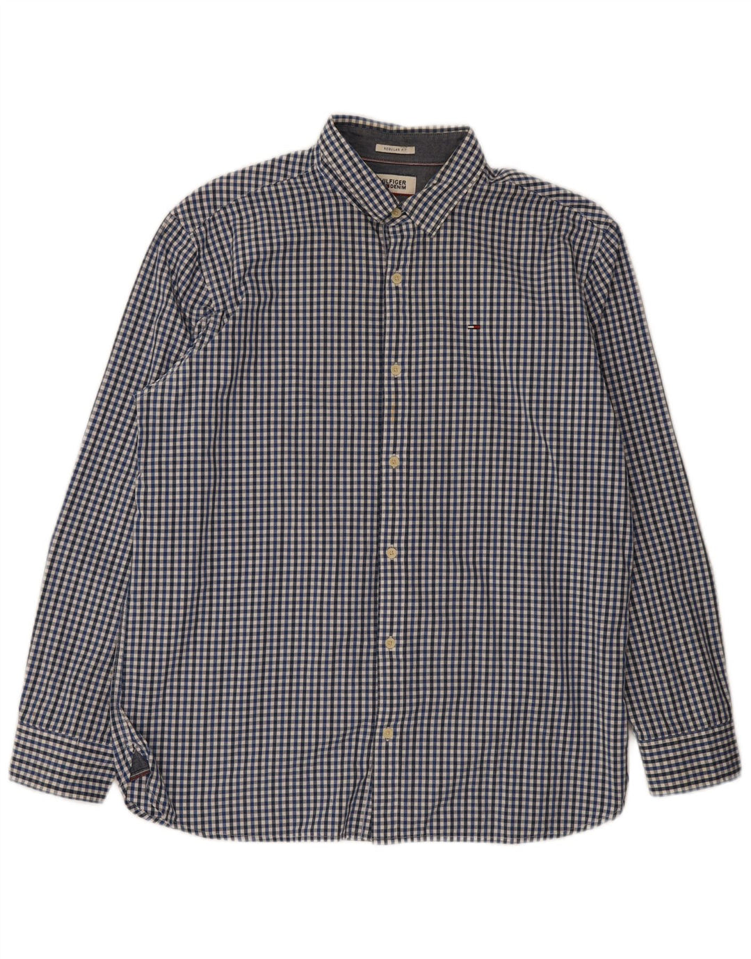 Cămașă pentru bărbați Tommy Hilfiger, XL, bumbac vichy albastru
