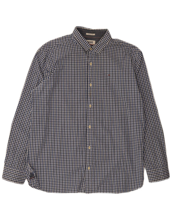Cămașă pentru bărbați Tommy Hilfiger, XL, bumbac vichy albastru